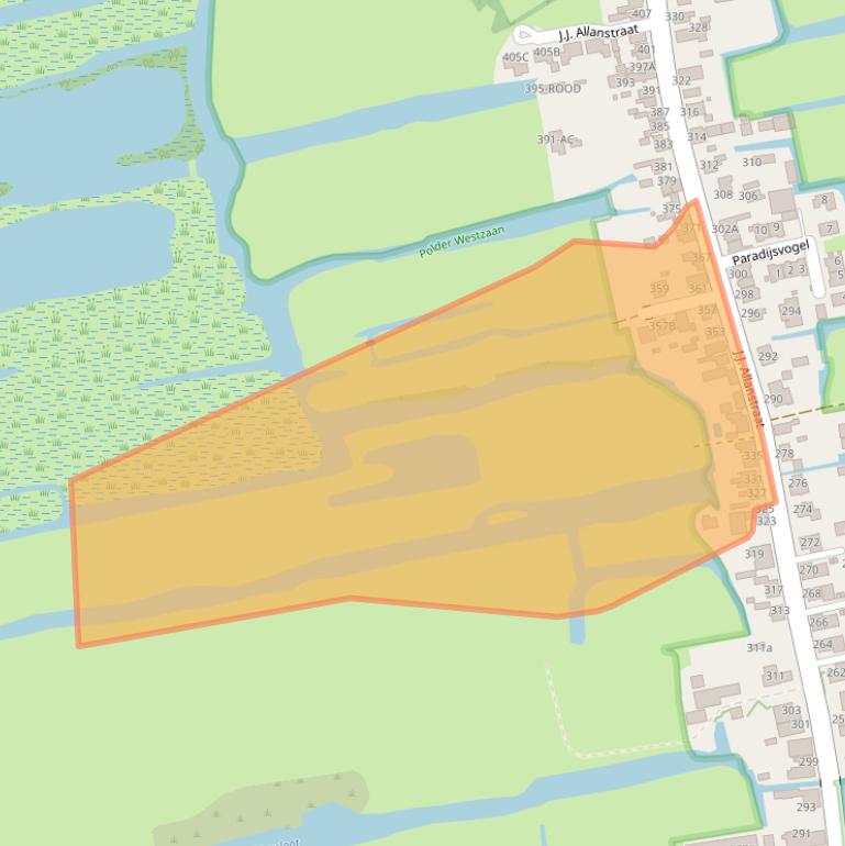Kaart van postcodegebied 1551RH.