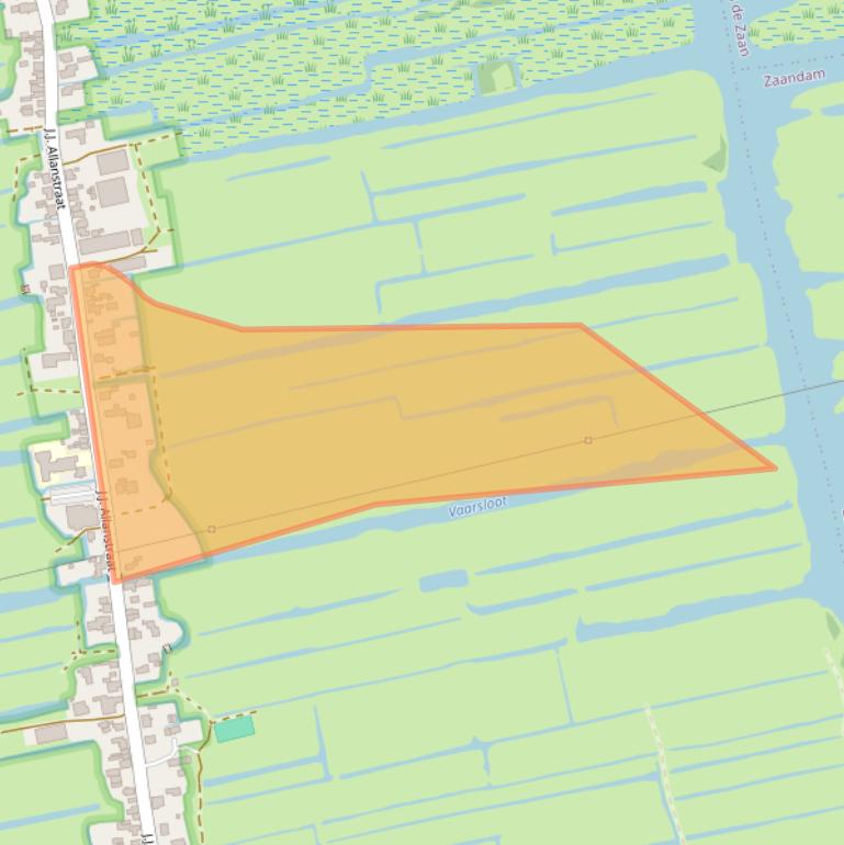 Kaart van postcodegebied 1551RP.