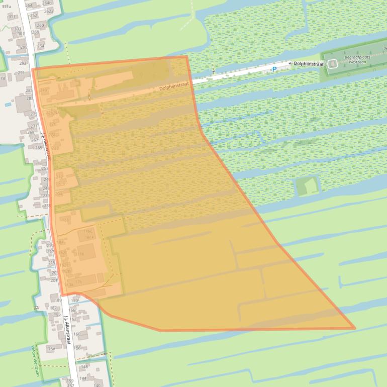 Kaart van postcodegebied 1551RR.
