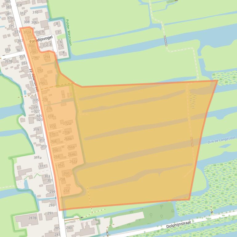 Kaart van postcodegebied 1551RS.