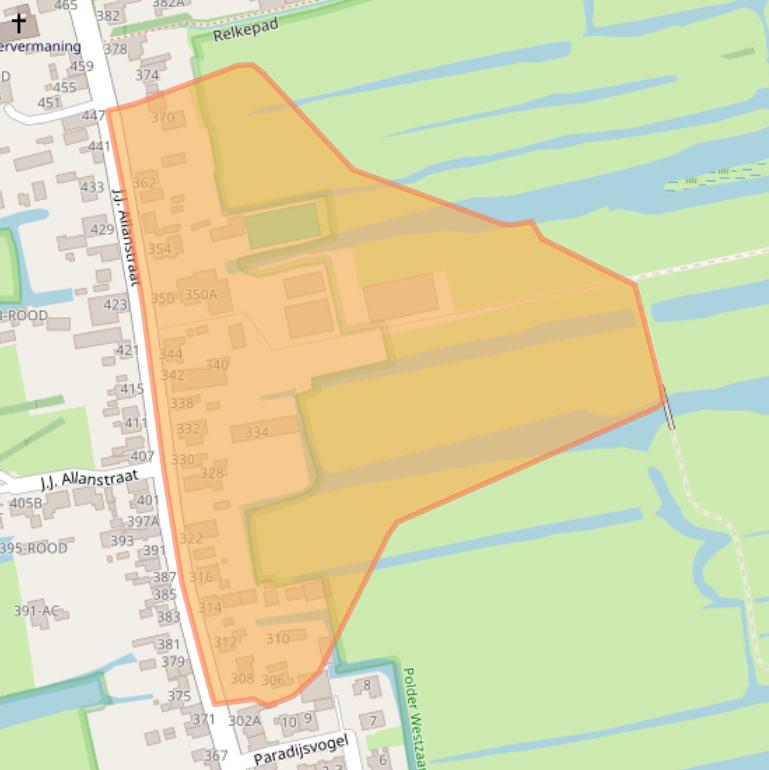 Kaart van postcodegebied 1551RT.