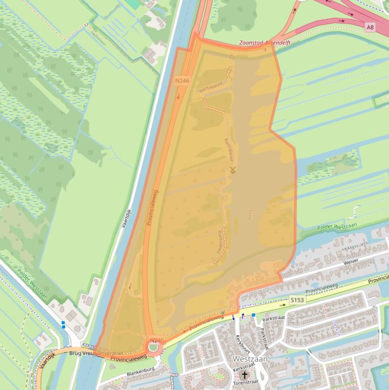 Kaart van postcodegebied 1551SC.