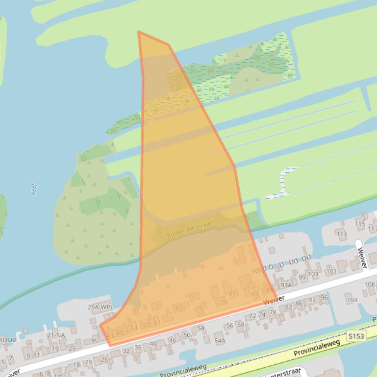 Kaart van postcodegebied 1551SE.