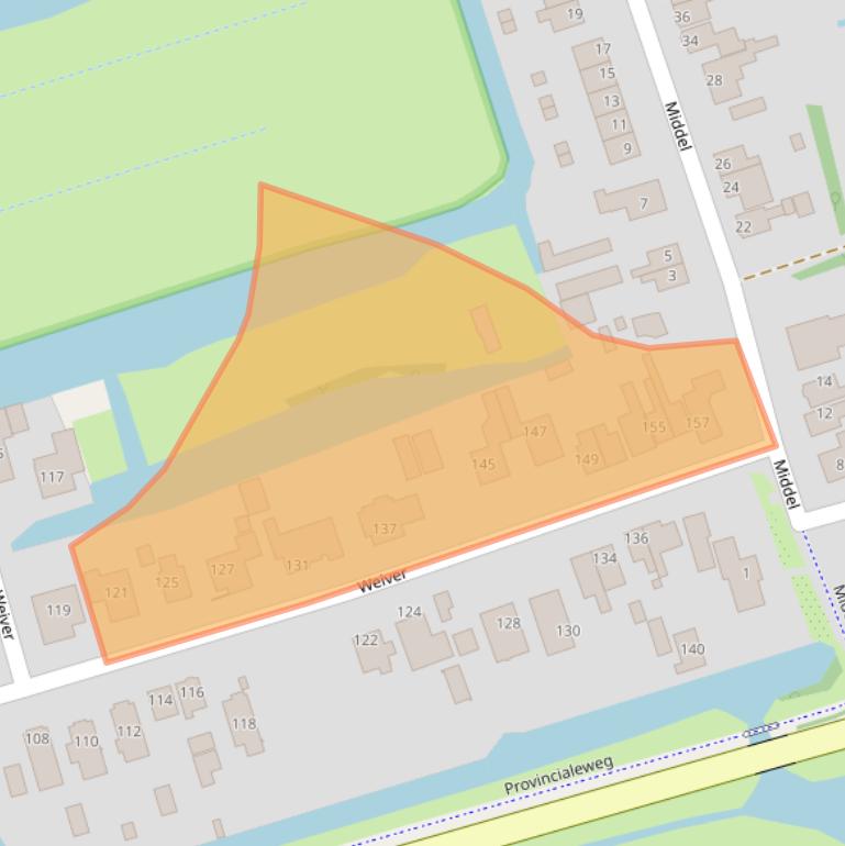 Kaart van postcodegebied 1551SH.