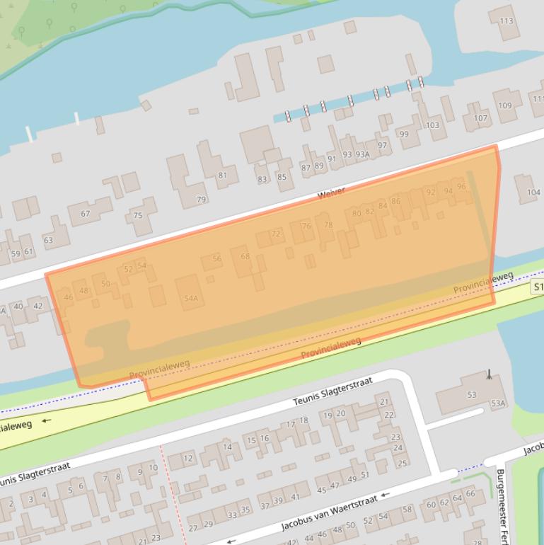 Kaart van postcodegebied 1551SK.