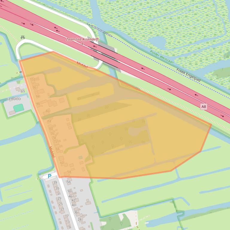 Kaart van postcodegebied 1551SR.