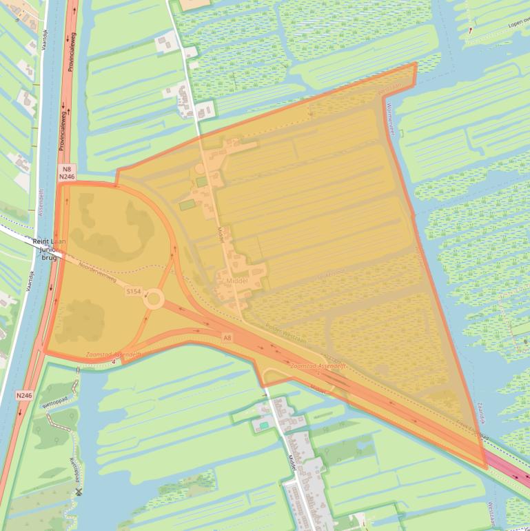 Kaart van postcodegebied 1551ST.