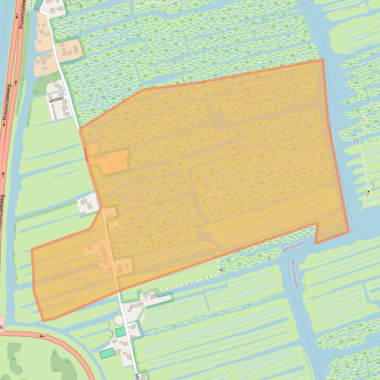 Kaart van postcodegebied 1551SV.