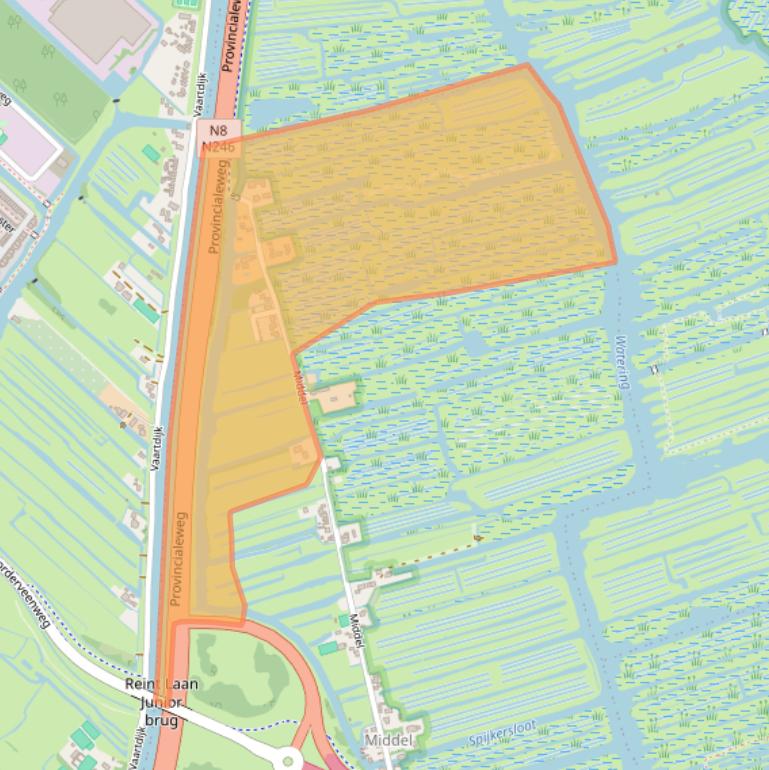 Kaart van postcodegebied 1551SW.