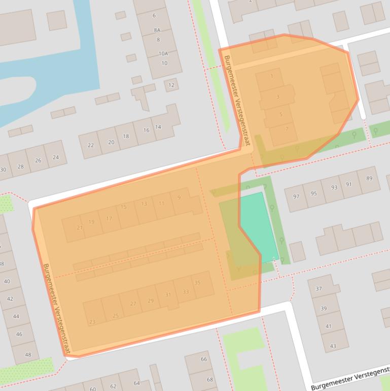 Kaart van postcodegebied 1551TA.