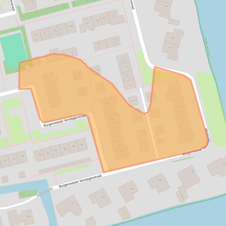 Kaart van postcodegebied 1551TB.