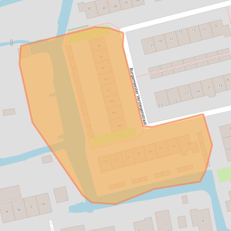 Kaart van postcodegebied 1551TE.