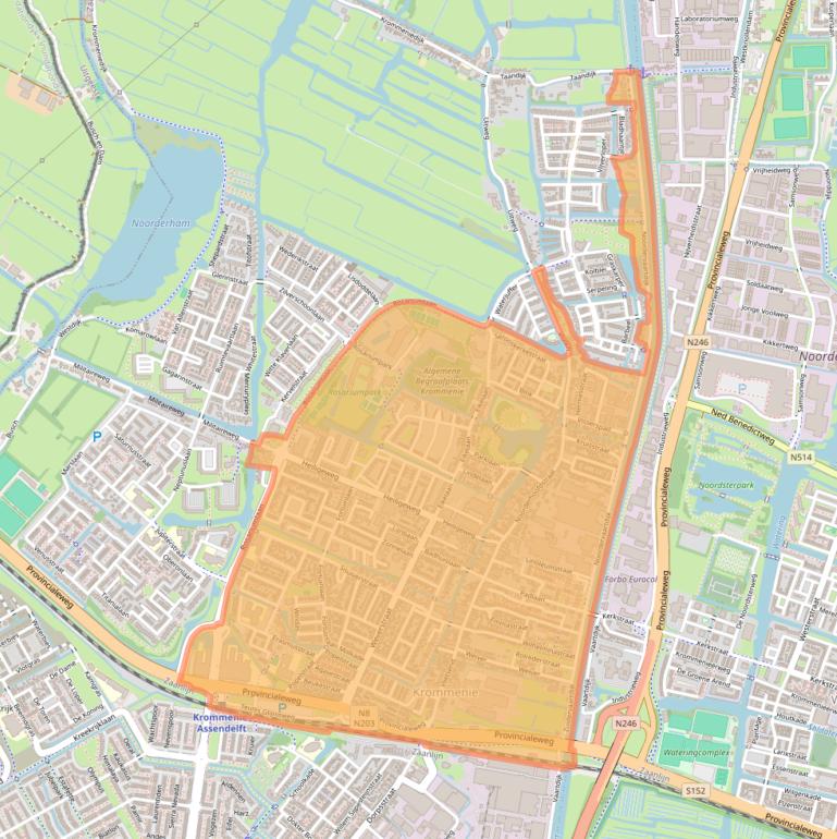 Kaart van postcodegebied 1561.