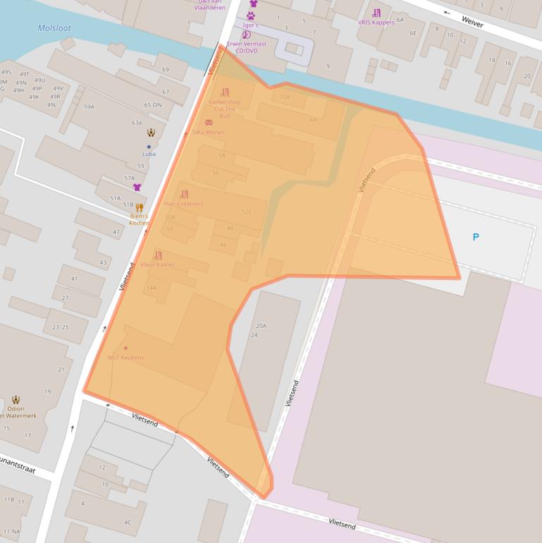 Kaart van postcodegebied 1561AD.