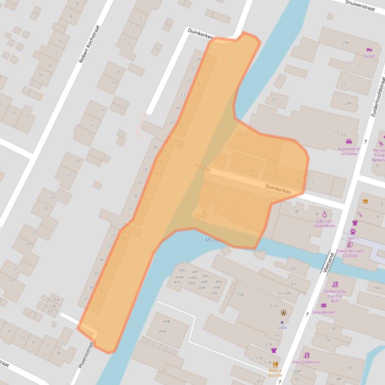Kaart van postcodegebied 1561AE.