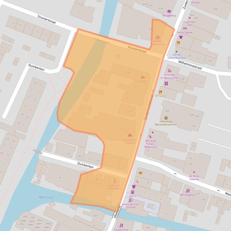 Kaart van postcodegebied 1561AH.