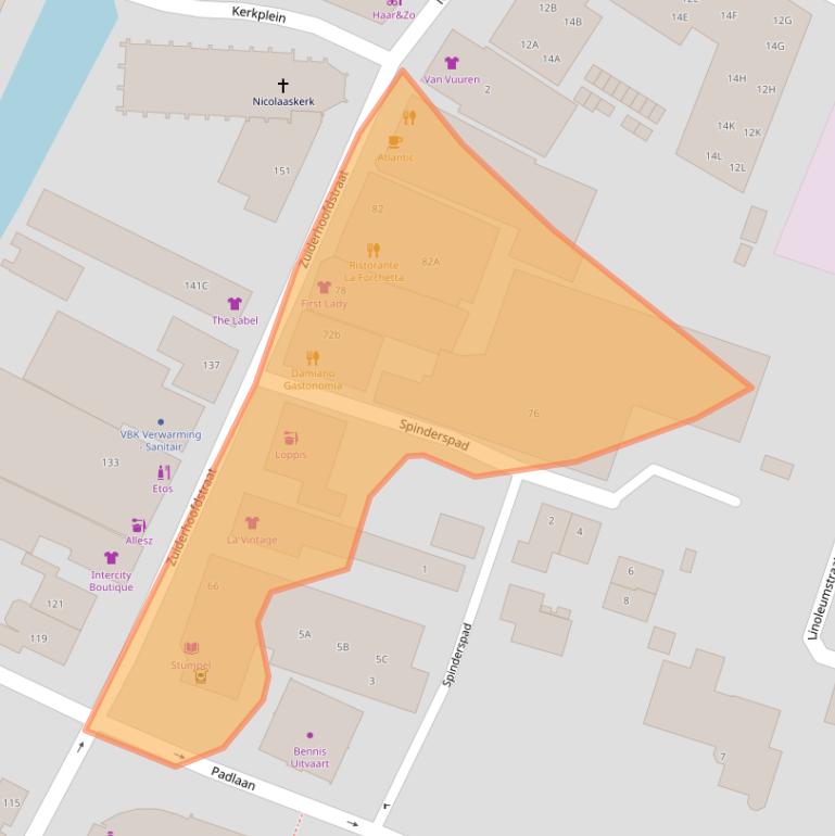 Kaart van postcodegebied 1561AP.