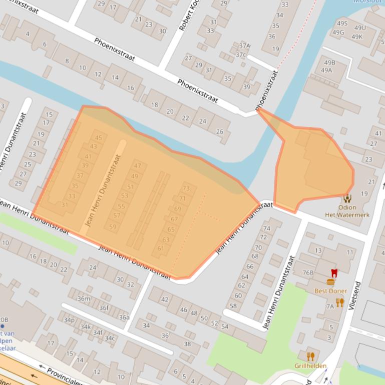 Kaart van postcodegebied 1561BB.