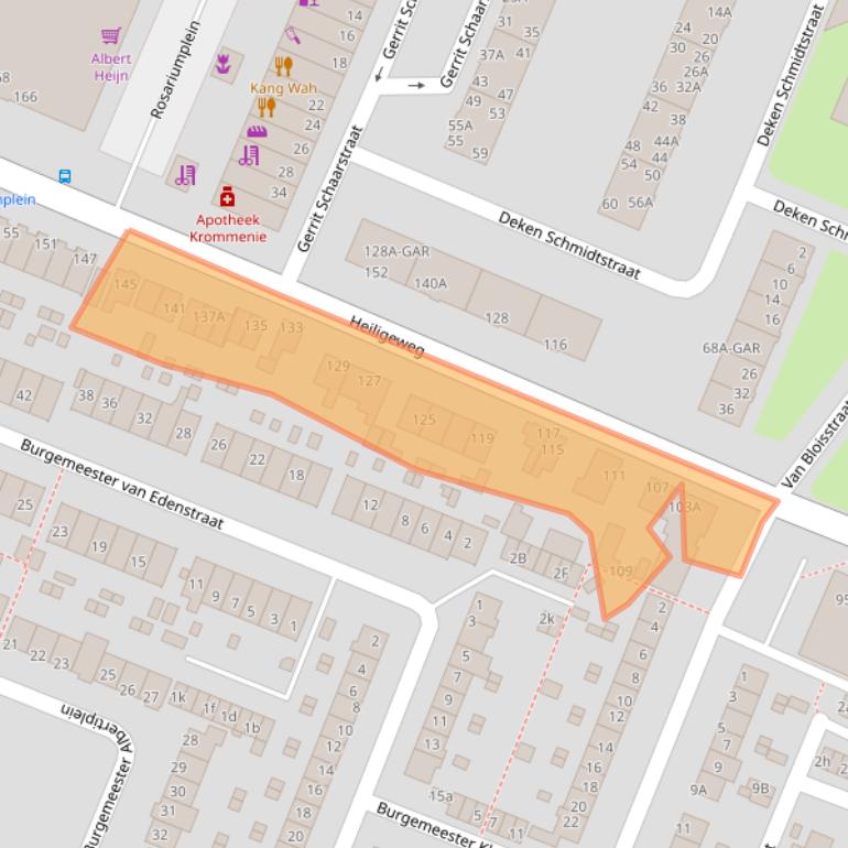 Kaart van postcodegebied 1561DH.