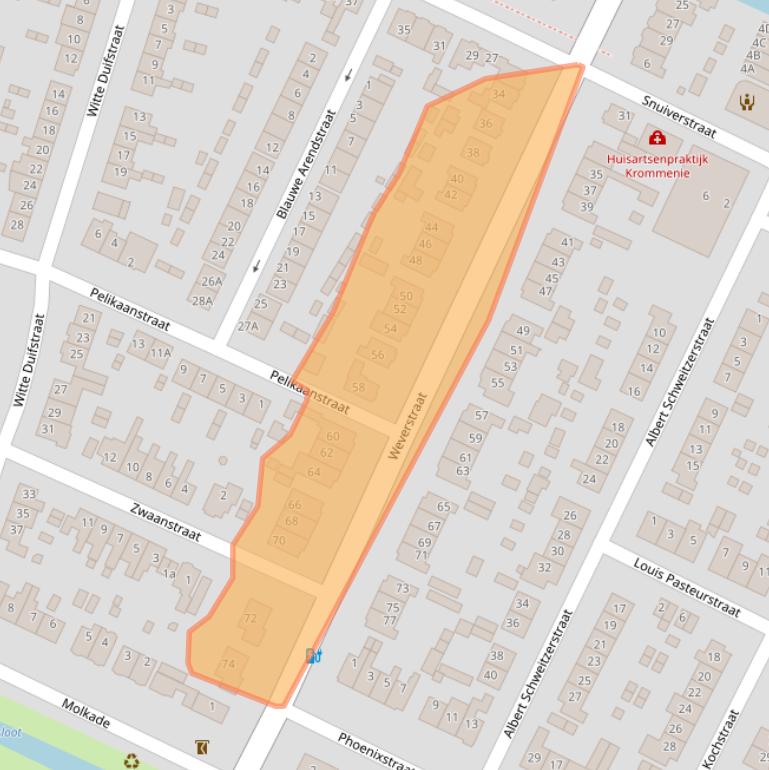 Kaart van postcodegebied 1561EK.