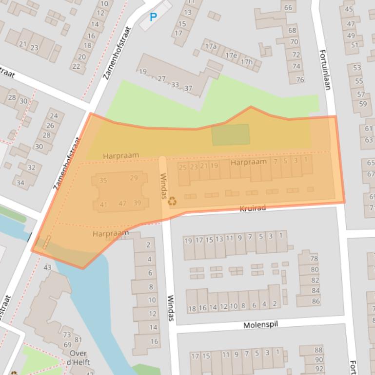 Kaart van postcodegebied 1561JS.