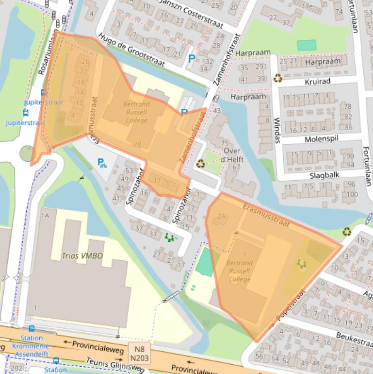 Kaart van postcodegebied 1561KD.