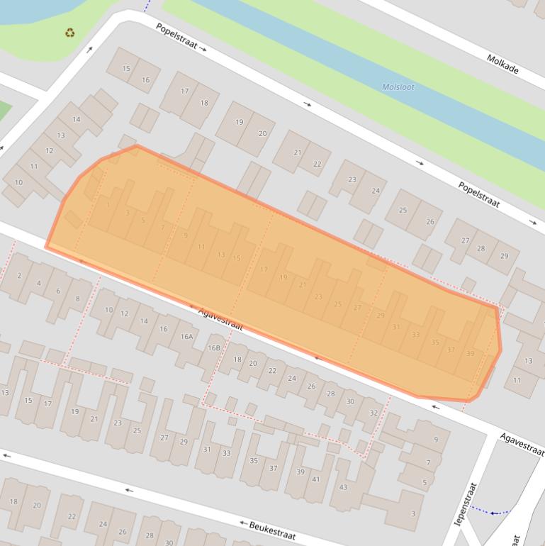 Kaart van postcodegebied 1561KE.
