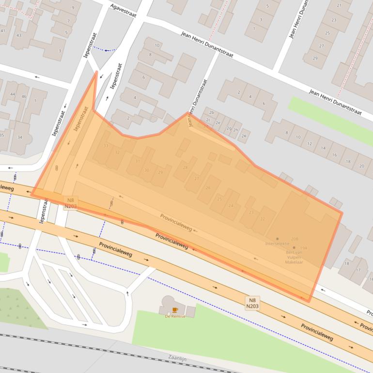 Kaart van postcodegebied 1561KL.