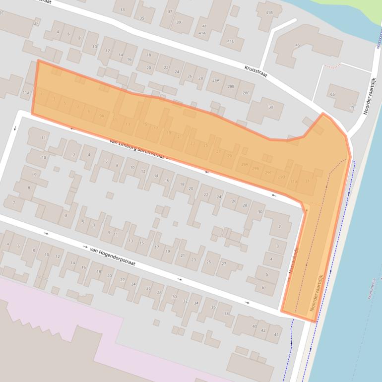 Kaart van postcodegebied 1561PE.