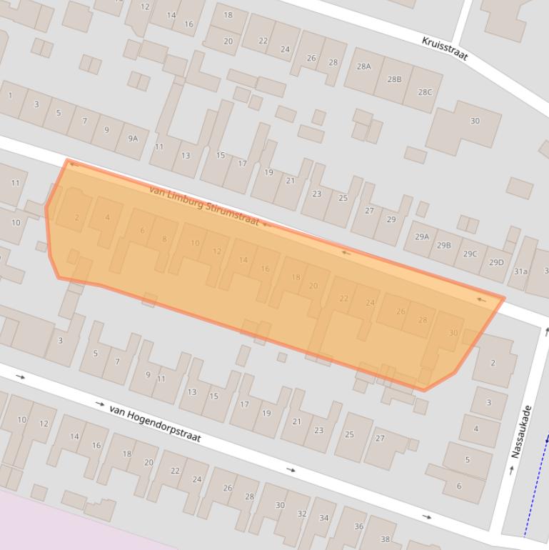 Kaart van postcodegebied 1561PG.
