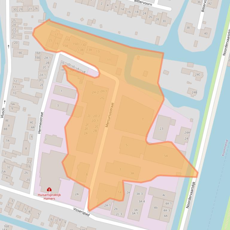 Kaart van postcodegebied 1561PM.