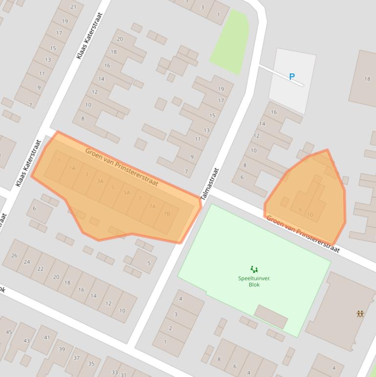 Kaart van postcodegebied 1561TG.