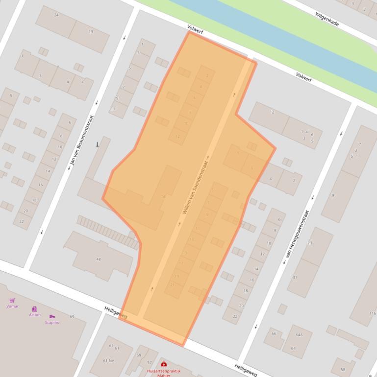 Kaart van postcodegebied 1561VT.