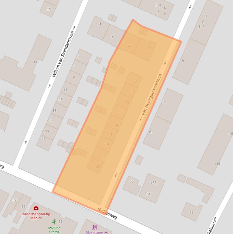 Kaart van postcodegebied 1561VW.