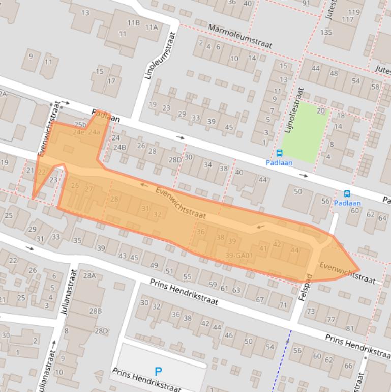 Kaart van postcodegebied 1561ZD.