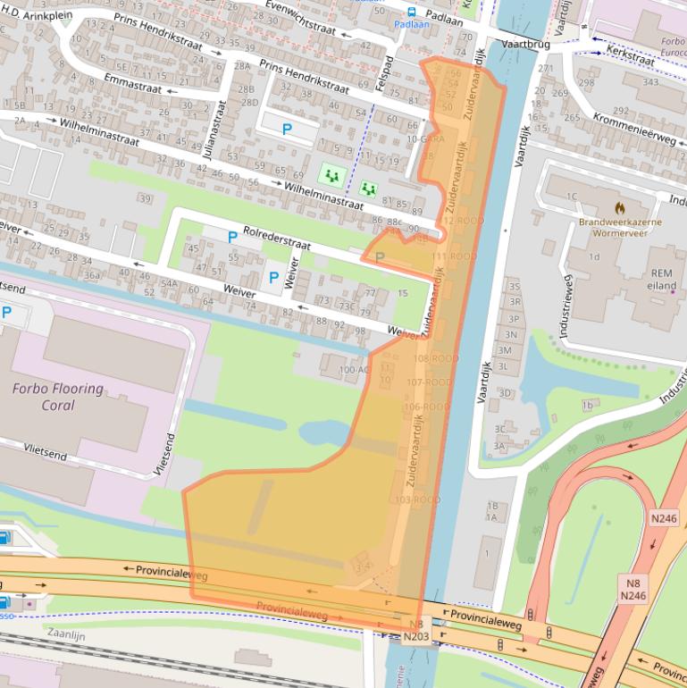 Kaart van postcodegebied 1561ZE.