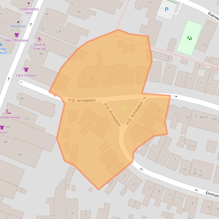 Kaart van postcodegebied 1561ZK.