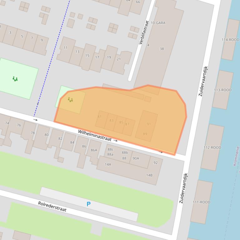 Kaart van postcodegebied 1561ZS.