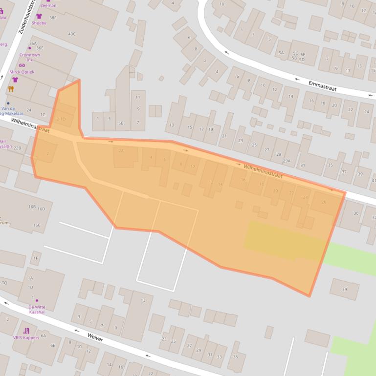 Kaart van postcodegebied 1561ZT.