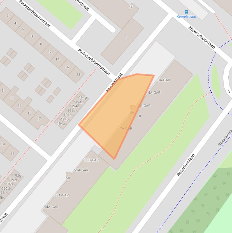 Kaart van postcodegebied 1562AB.