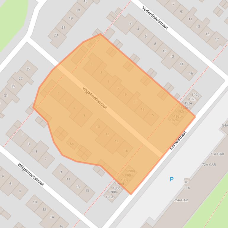 Kaart van postcodegebied 1562AP.