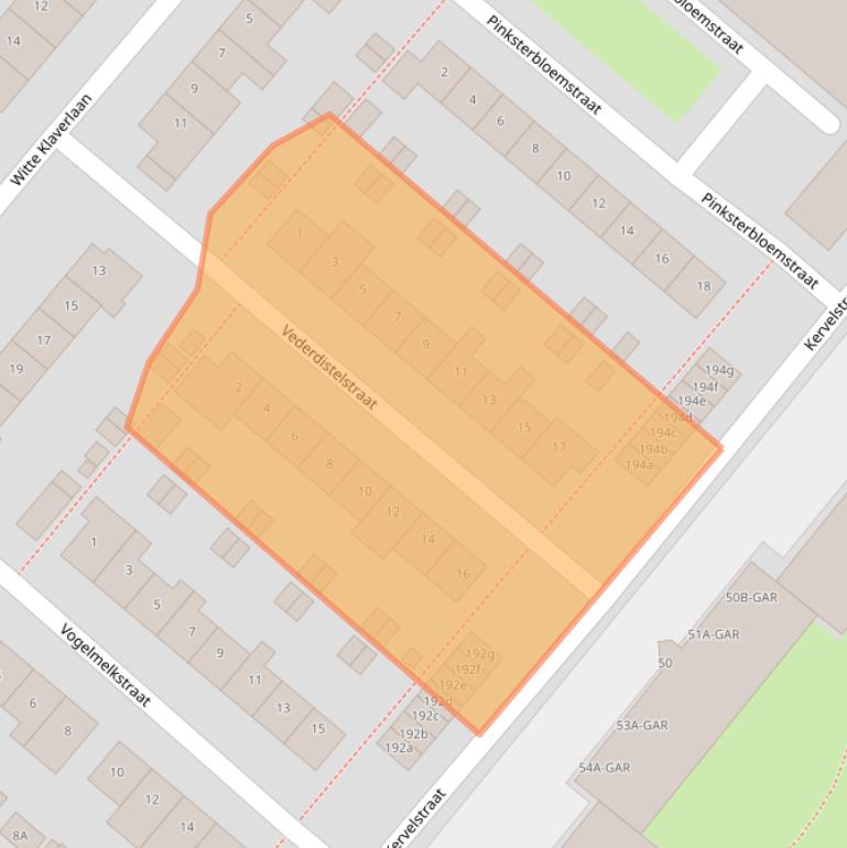 Kaart van postcodegebied 1562AR.