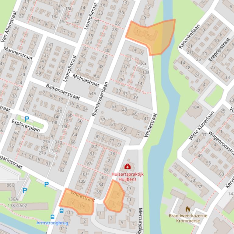 Kaart van postcodegebied 1562BG.