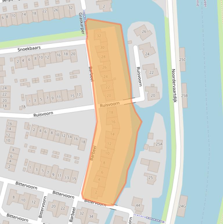 Kaart van postcodegebied 1562KM.