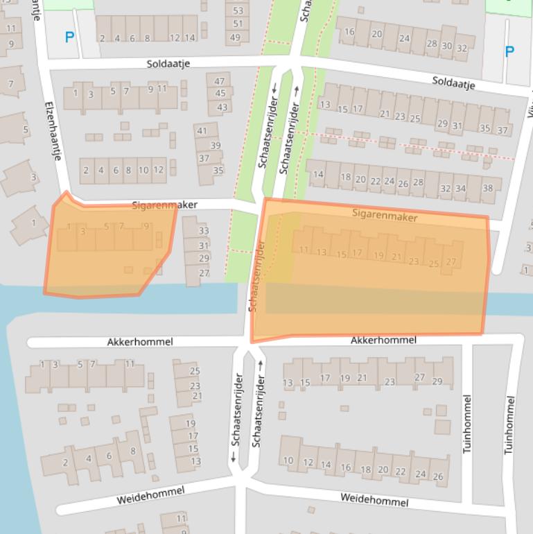 Kaart van postcodegebied 1562LN.