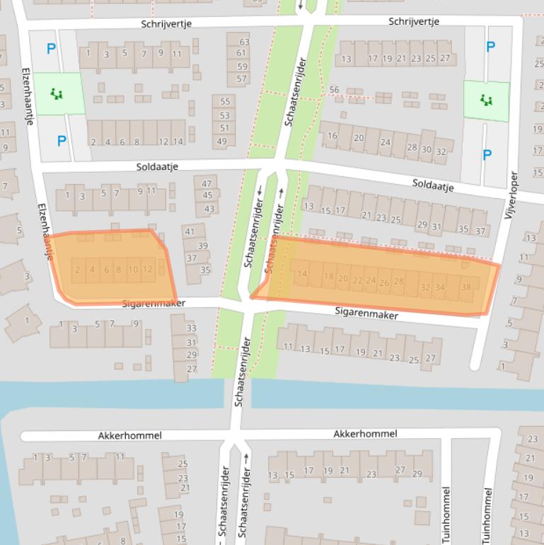 Kaart van postcodegebied 1562LP.