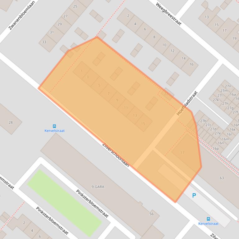 Kaart van postcodegebied 1562RA.