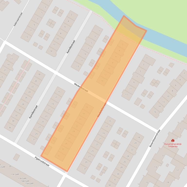 Kaart van postcodegebied 1562RW.