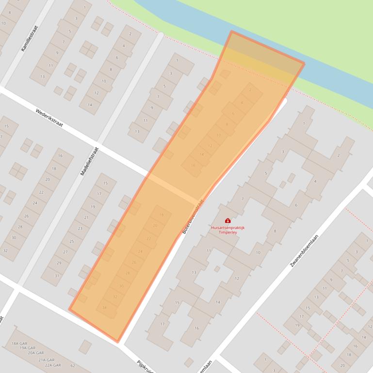 Kaart van postcodegebied 1562RX.