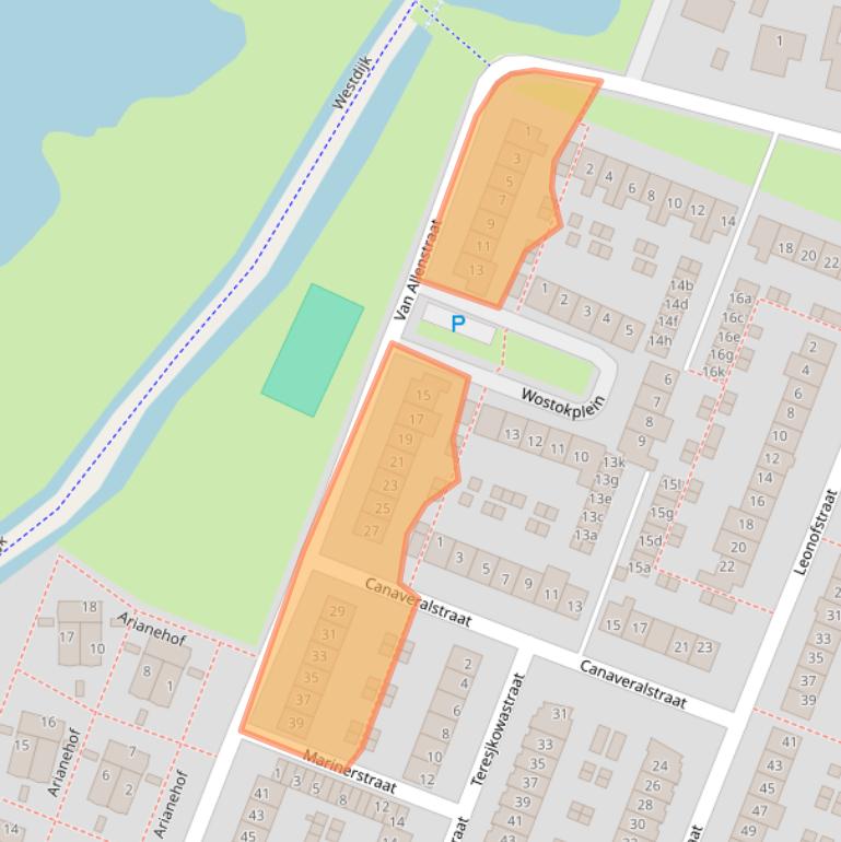 Kaart van postcodegebied 1562TJ.